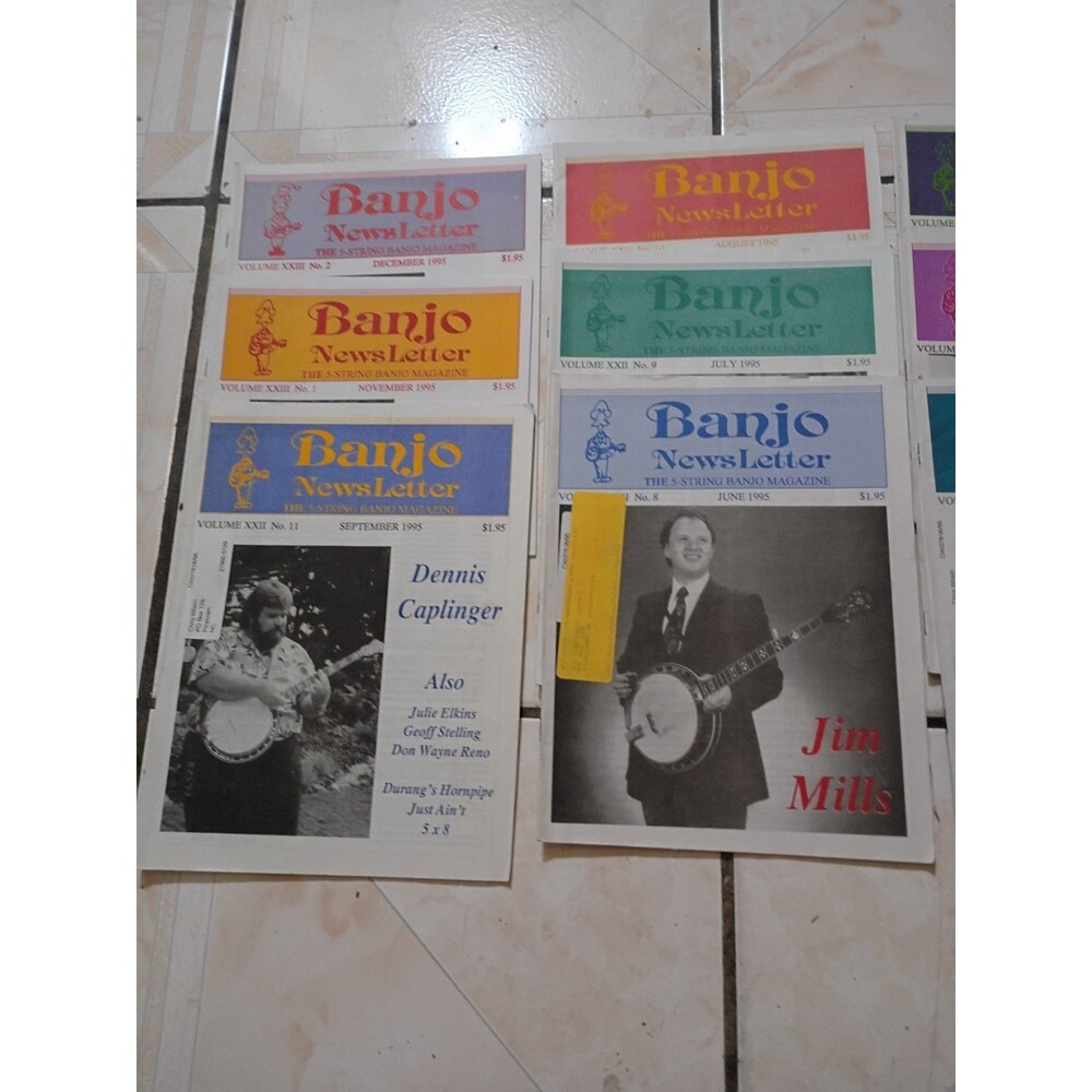 1995 Lot of 11  Banjo Newsletter (not including Oct) 5-String Vintage Magazine - Picture 2 of 3